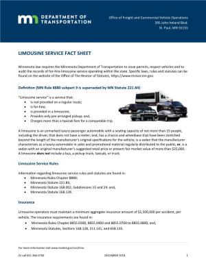 Limousine Service Fact Sheet