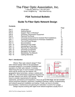 FOA Technical Bulletin Guide to Fiber Optic Network Design