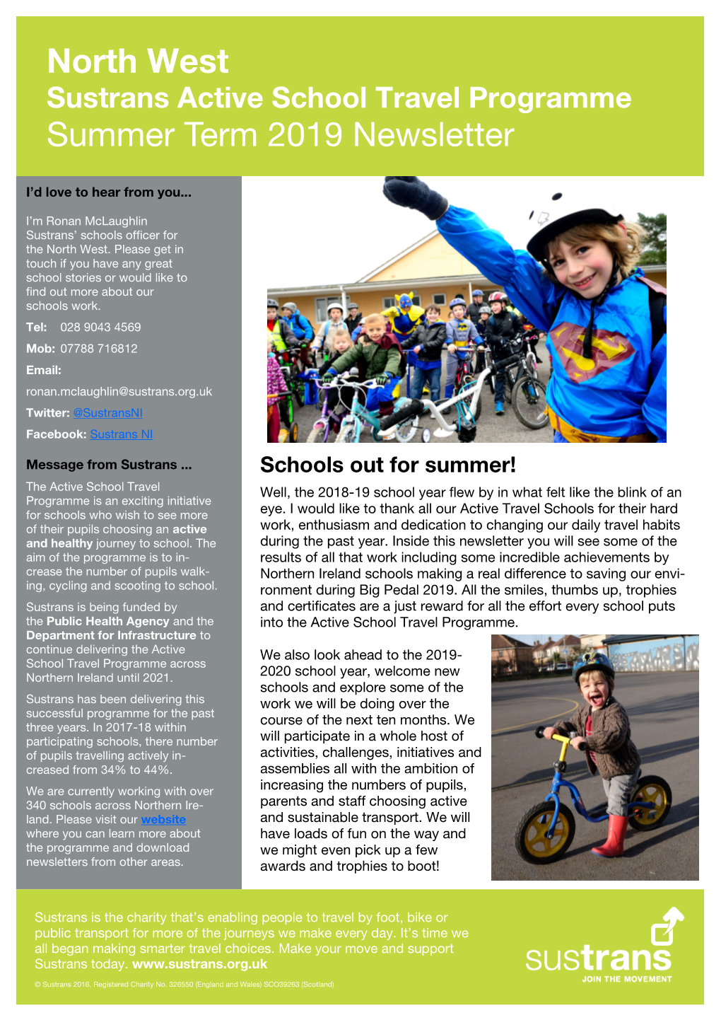 Sustrans' EYP Termly Newsletter