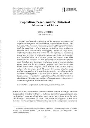Capitalism, Peace, and the Historical Movement of Ideas