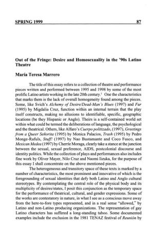 Desire and Homosexuality in the '90S Latino Theatre Maria Teresa