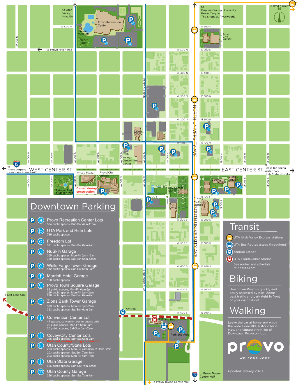 Downtown Parking Map CITY HALL CONSTRUCTION EDIT