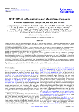 GRB 190114C in the Nuclear Region of an Interacting Galaxy a Detailed Host Analysis Using ALMA, the HST, and the VLT?