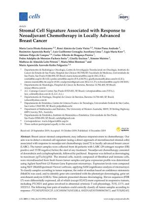 Stromal Cell Signature Associated with Response to Neoadjuvant Chemotherapy in Locally Advanced Breast Cancer