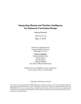 Integrating Human and Machine Intelligence for Enhanced Curriculum Design
