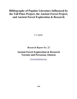 Bibliography of Popular Literature Influenced by the Tall Pines Project, the Ancient Forest Project, and Ancient Forest Exploration & Research