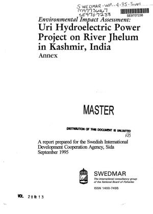 Environmental Impact Assessment: Uri Hydroelectric Power Project on River Jhelum in Kashmir, India. Annex