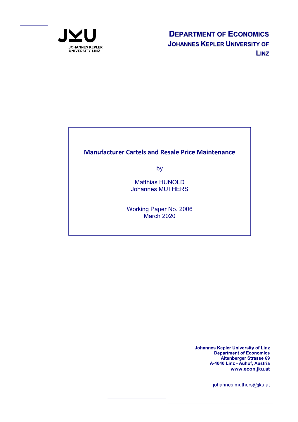 Manufacturer Cartels and Resale Price Maintenance