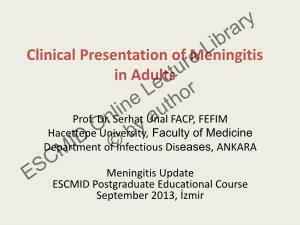 Clinical Presentation of Meningitis in Adults