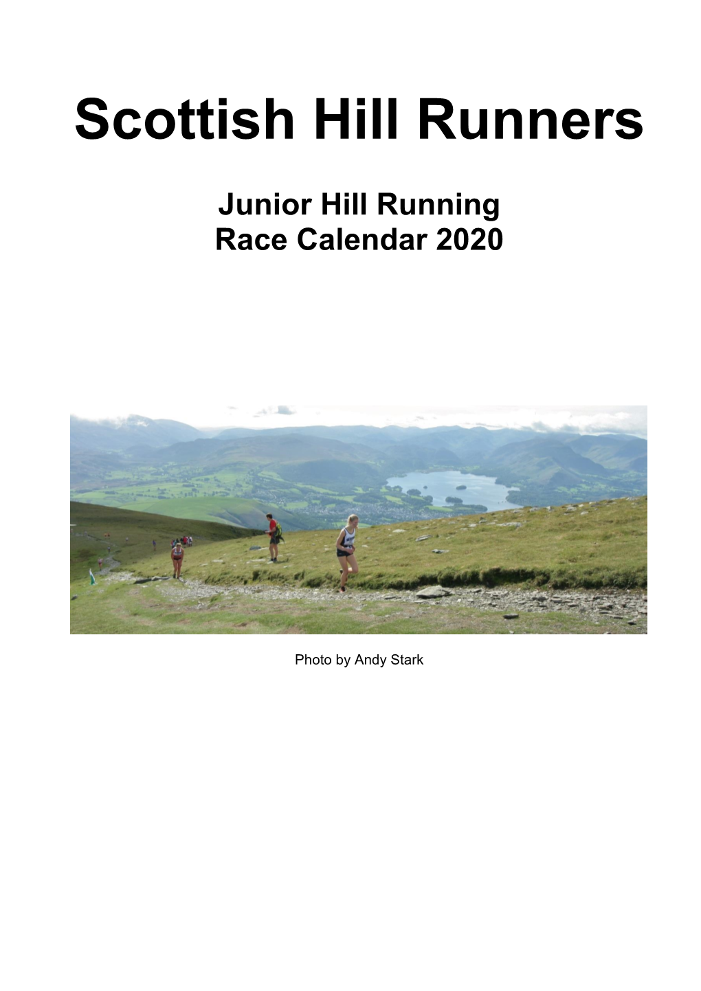 Scottish Hill Runners Junior Hill Running Race Calendar 2020