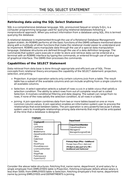 The SQL Select Statement