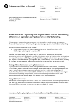 Nesset Kommune - Reguleringsplan Bergmesteren Raudsand