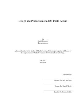Design and Production of a UM Photo Album