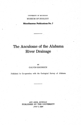The Anculosae of the Alabama River Drainage