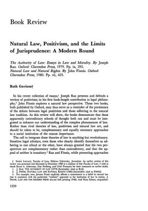 Natural Law, Positivism, and the Limits of Jurisprudence: a Modern Round