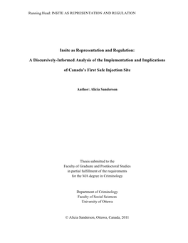 Insite As Representation and Regulation