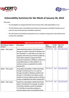 Vulnerability Summary for the Week of January 26, 2014