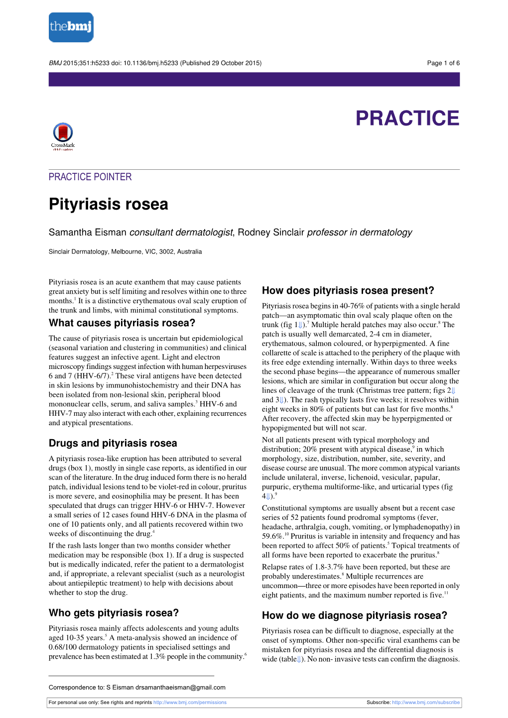 Pityriasis Rosea