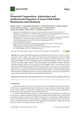 Elemental Composition, Antioxidant and Antibacterial Properties of Some Wild Edible Mushrooms from Romania