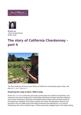 The Story of California Chardonnay – Part 4