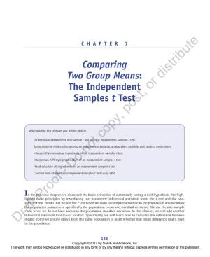 The Independent Samples T Test 189