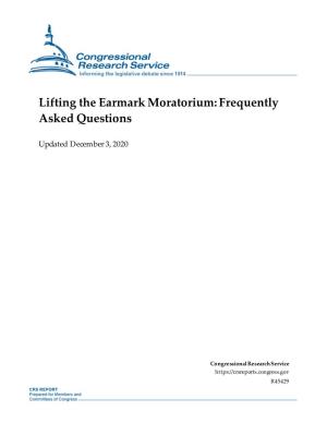 Lifting the Earmark Moratorium: Frequently Asked Questions