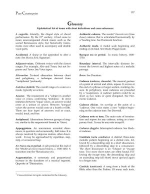 Glossary Alphabetical List of Terms with Short Definitions and Cross-References