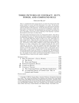 Three Pictures of Contract: Duty, Power, and Compound Rule