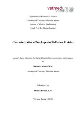 Characterization of Nucleoporin 98-Fusion Proteins