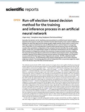 Run-Off Election-Based Decision Method for the Training And