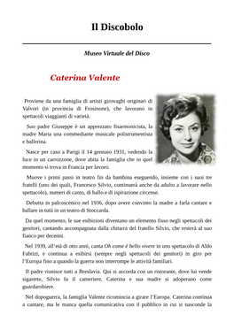 Museo Virtuale Del Disco Caterina Valente