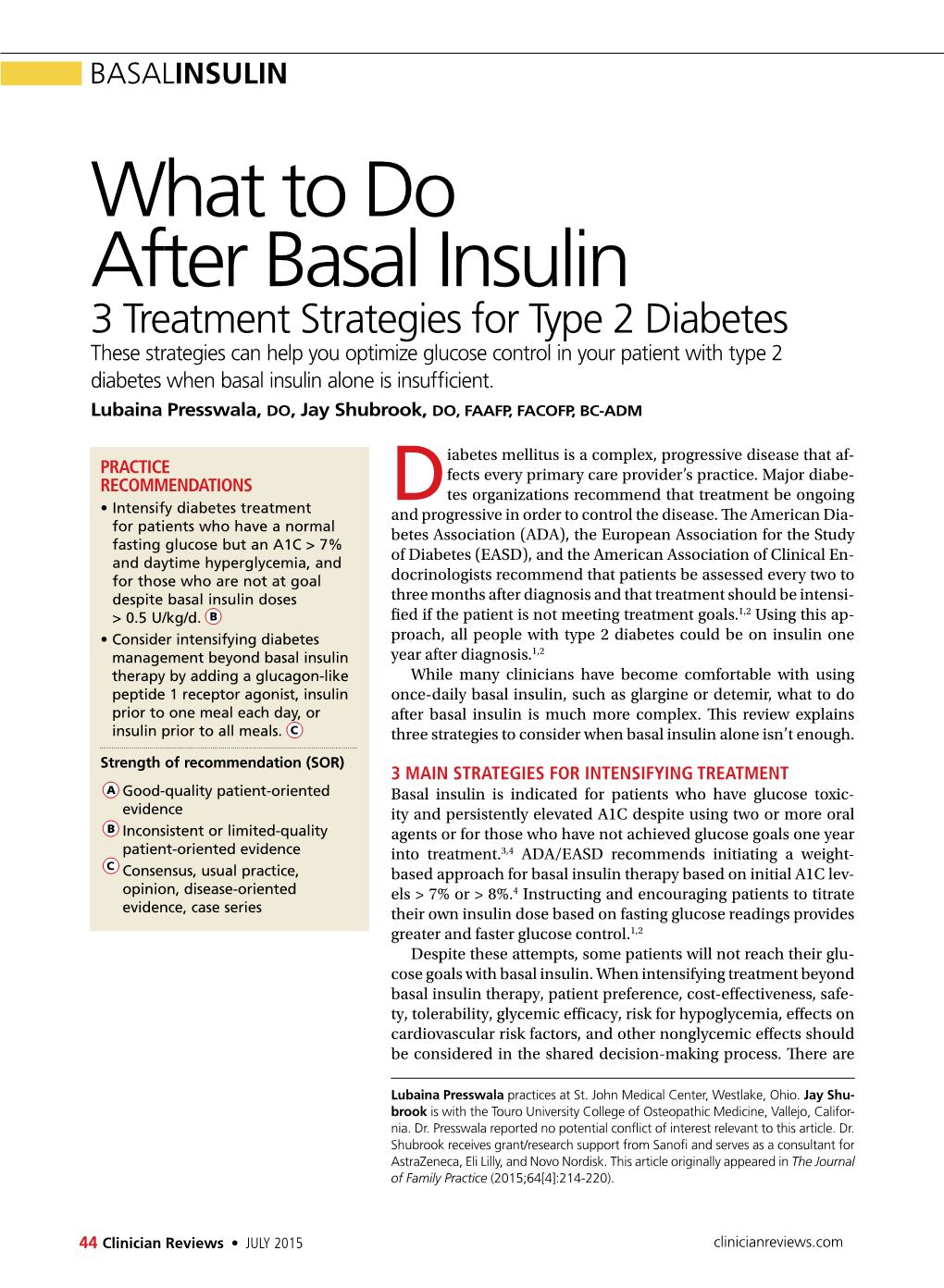 What to Do After Basal Insulin