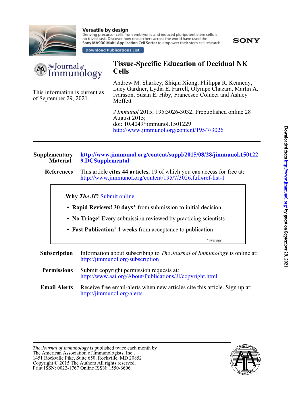 Cells Tissue-Specific Education of Decidual NK