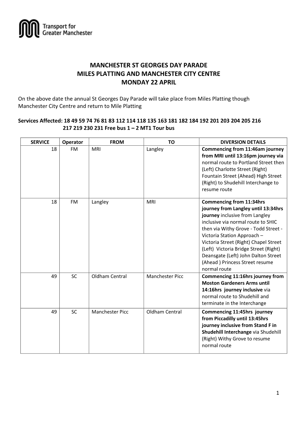 Road Closure