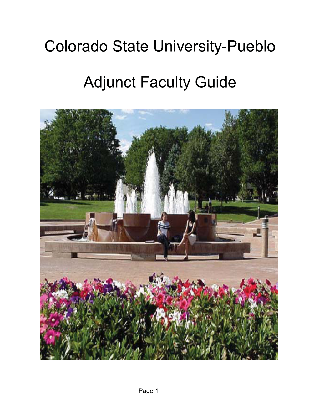 Colorado State University-Pueblo Adjunct Faculty Guide