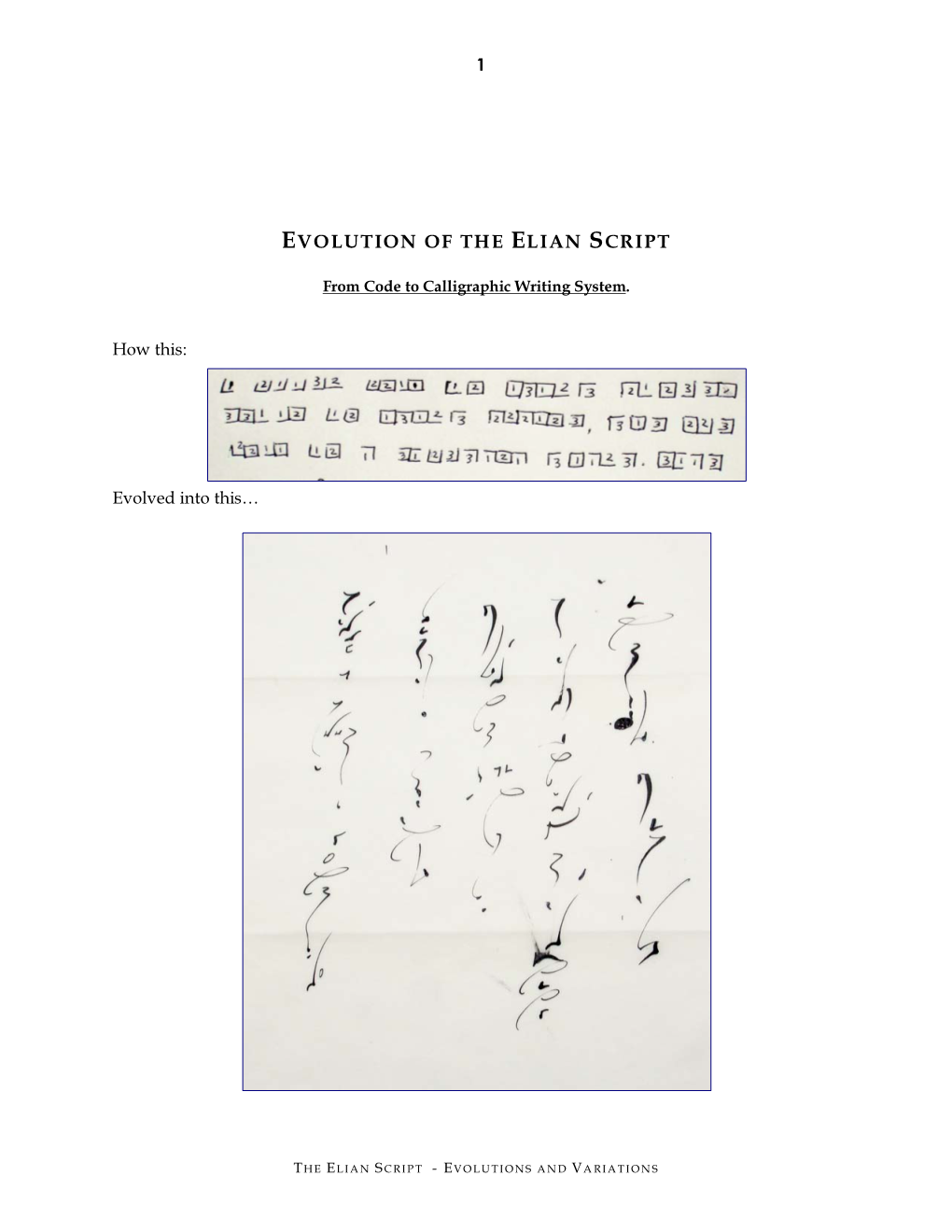 Variations and Evolution of the Elian Script