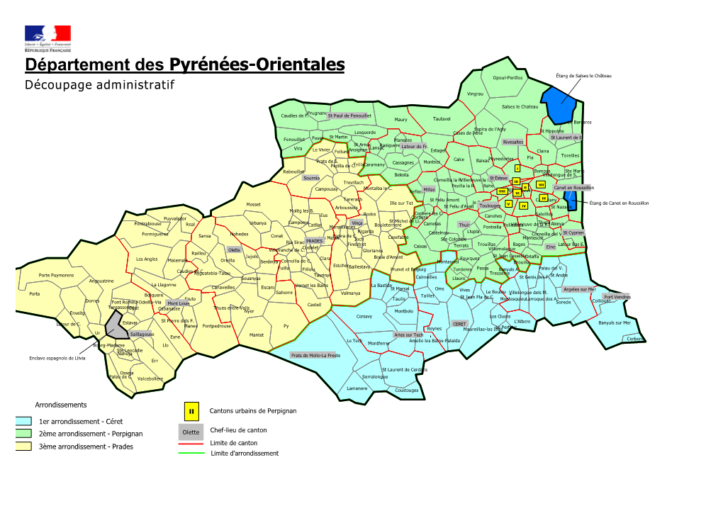 Département Des Pyrénées-Orientales Opoul-Perillos Étang De Salses Le Château Découpage Administratif Vingrau