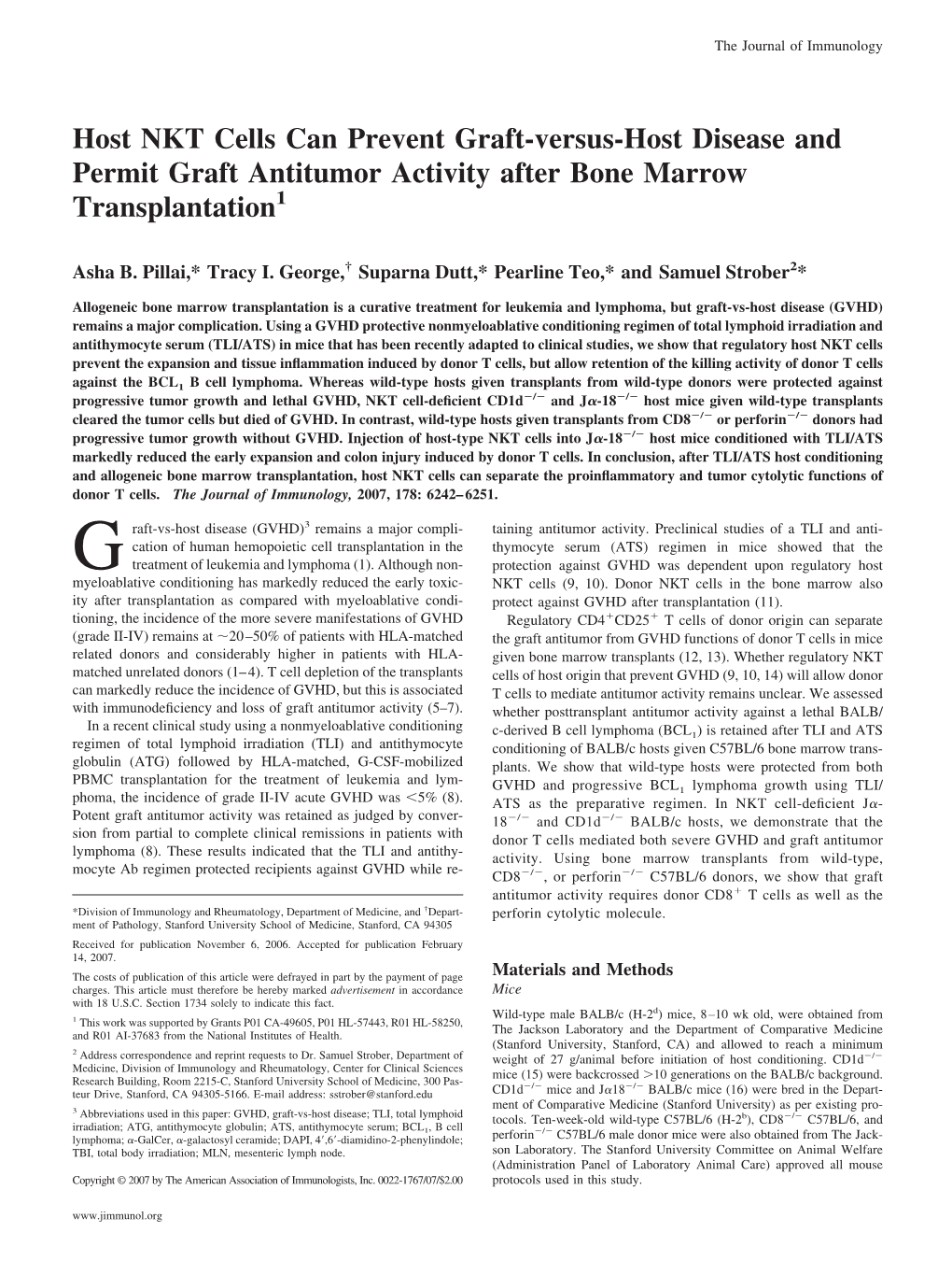 Transplantation Antitumor Activity After Bone Marrow Graft-Versus-Host