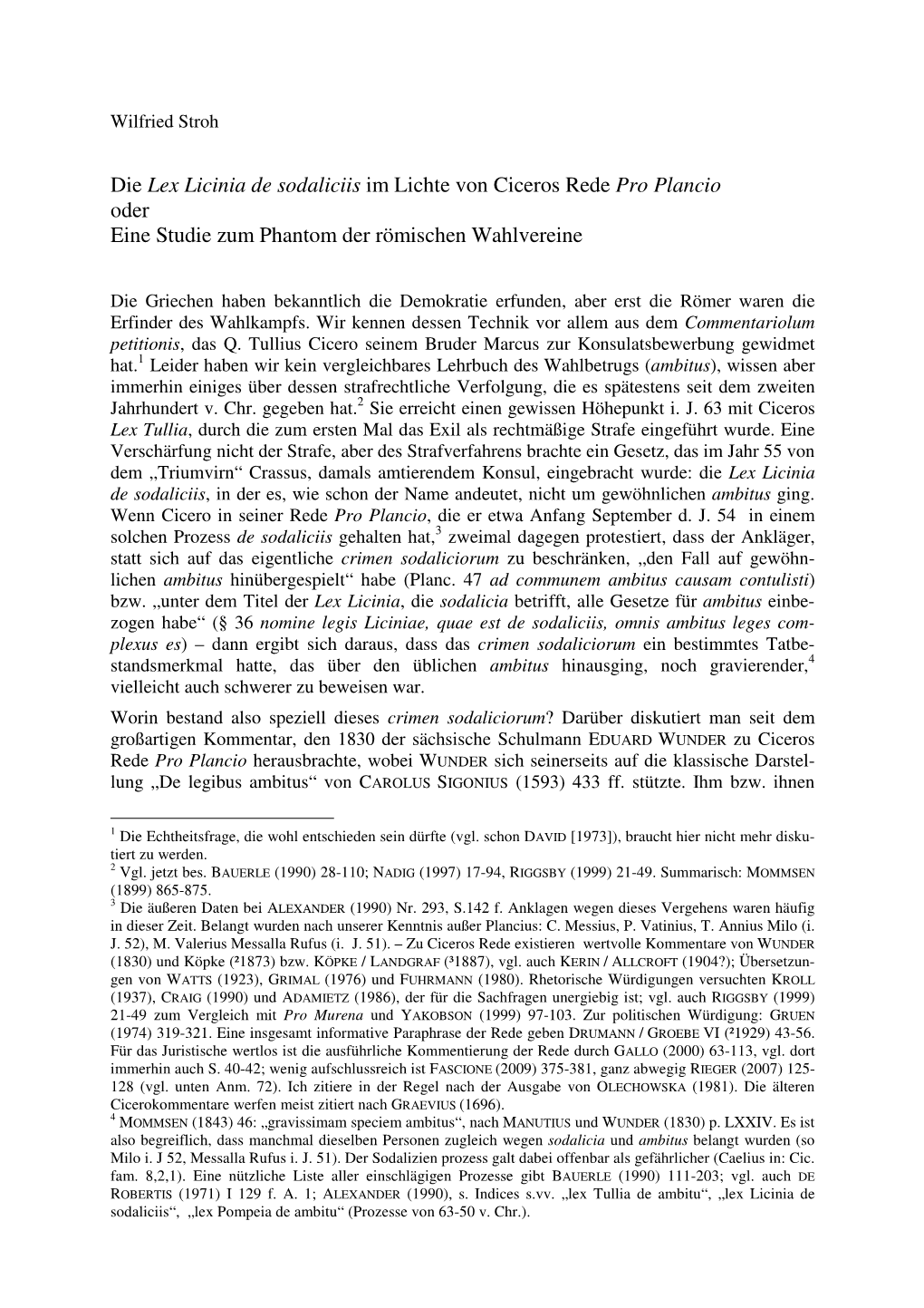 Die Lex Licinia De Sodaliciis Im Lichte Von Ciceros Rede Pro Plancio Oder Eine Studie Zum Phantom Der Römischen Wahlvereine