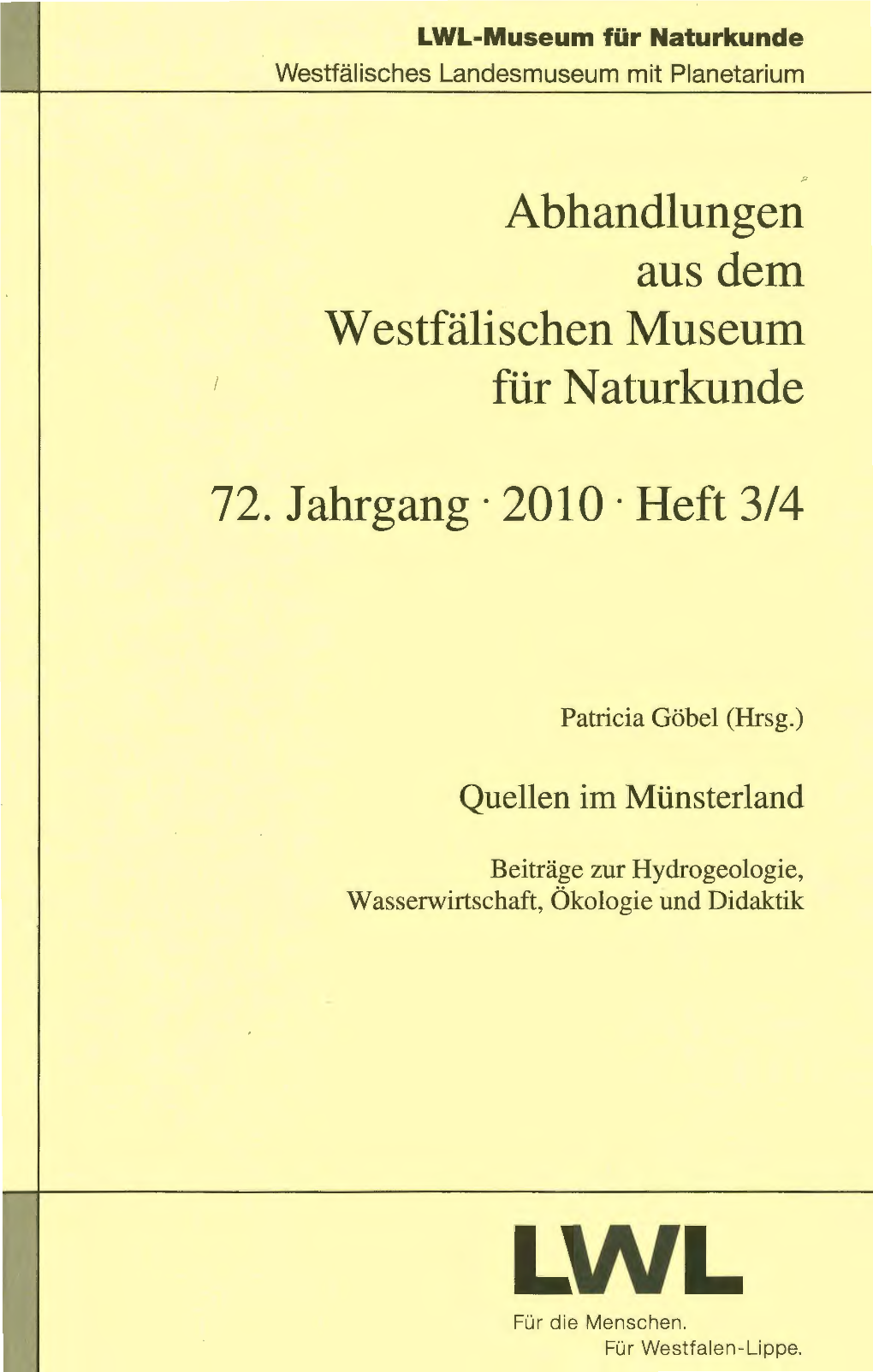 Abhandlungen Aus Dem Westfälischen Museum Für Naturkunde