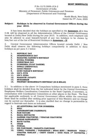 F.No.12J 5J2009-JCA-2 Government of India Ministry of Personnel, Public