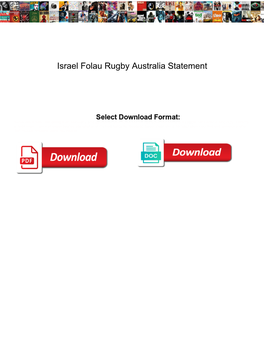 Israel Folau Rugby Australia Statement