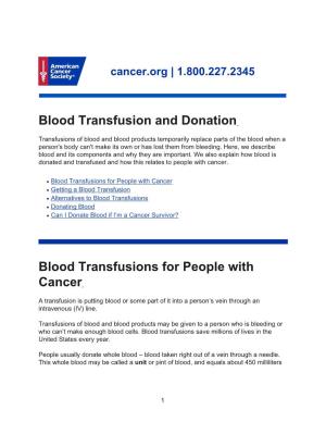 Blood Transfusion and Donation