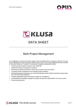 Multi-Project Management
