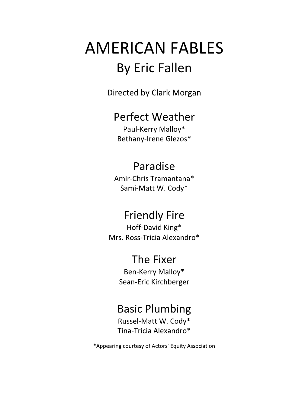 AMERICAN FABLES by Eric Fallen