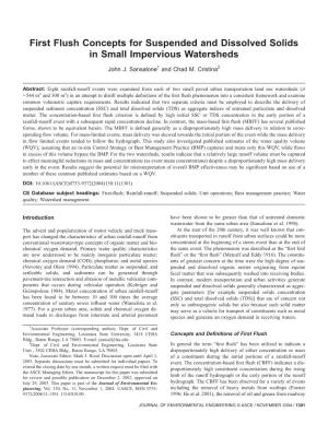 First Flush Concepts for Suspended and Dissolved Solids in Small Impervious Watersheds