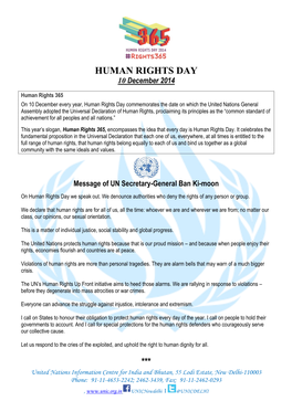 HUMAN RIGHTS DAY 10 December 2014
