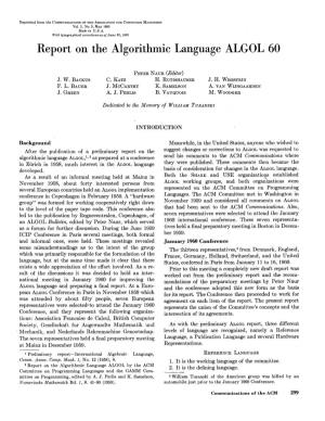 Report on the Algorithmic Language ALGOL 60