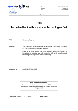 FITS Force-Feedback with Immersive Technologies Suit