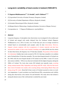 Long-Term Variability of Dust Events in Iceland (1949-2011)